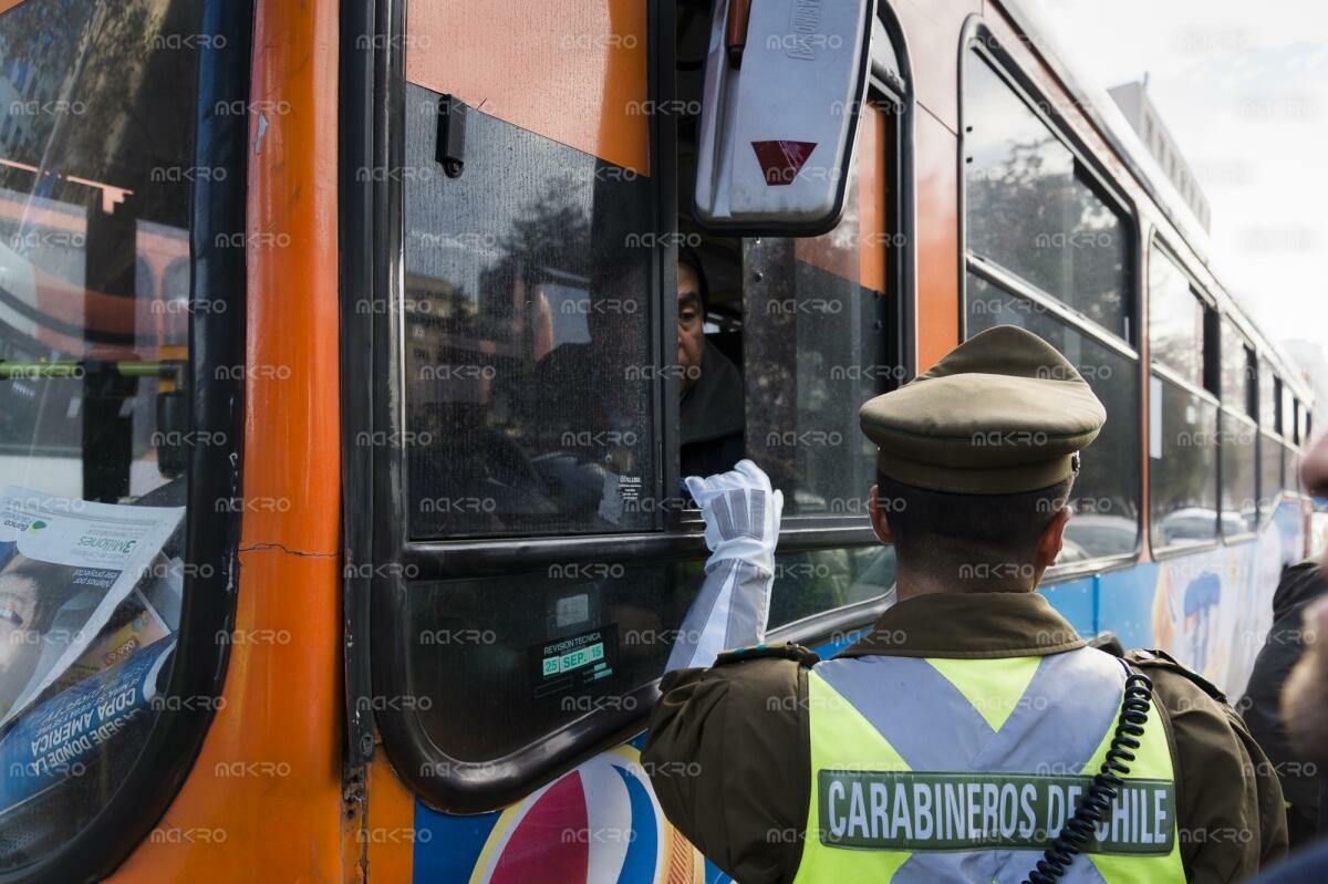 Imágenes de la huelga del operador del Transantiago