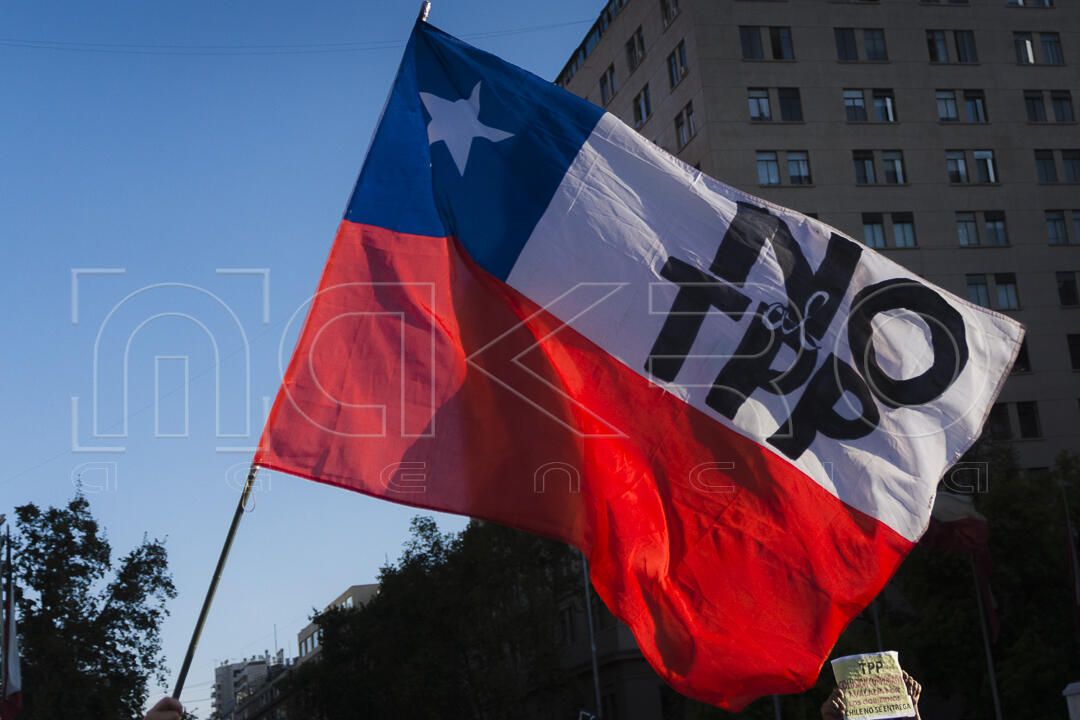 Protesta con la firma del Acuerdo Transpacífico (TPP) 