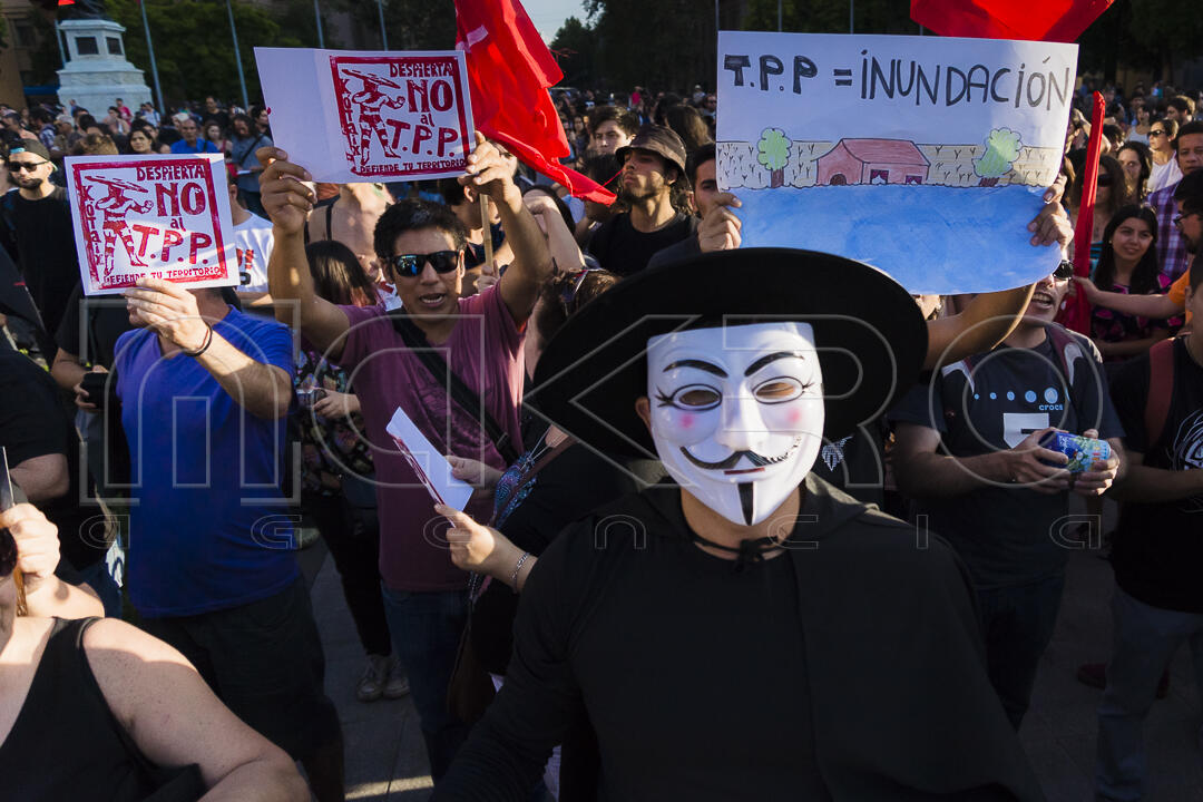 Protesta con la firma del Acuerdo Transpacífico (TPP) 