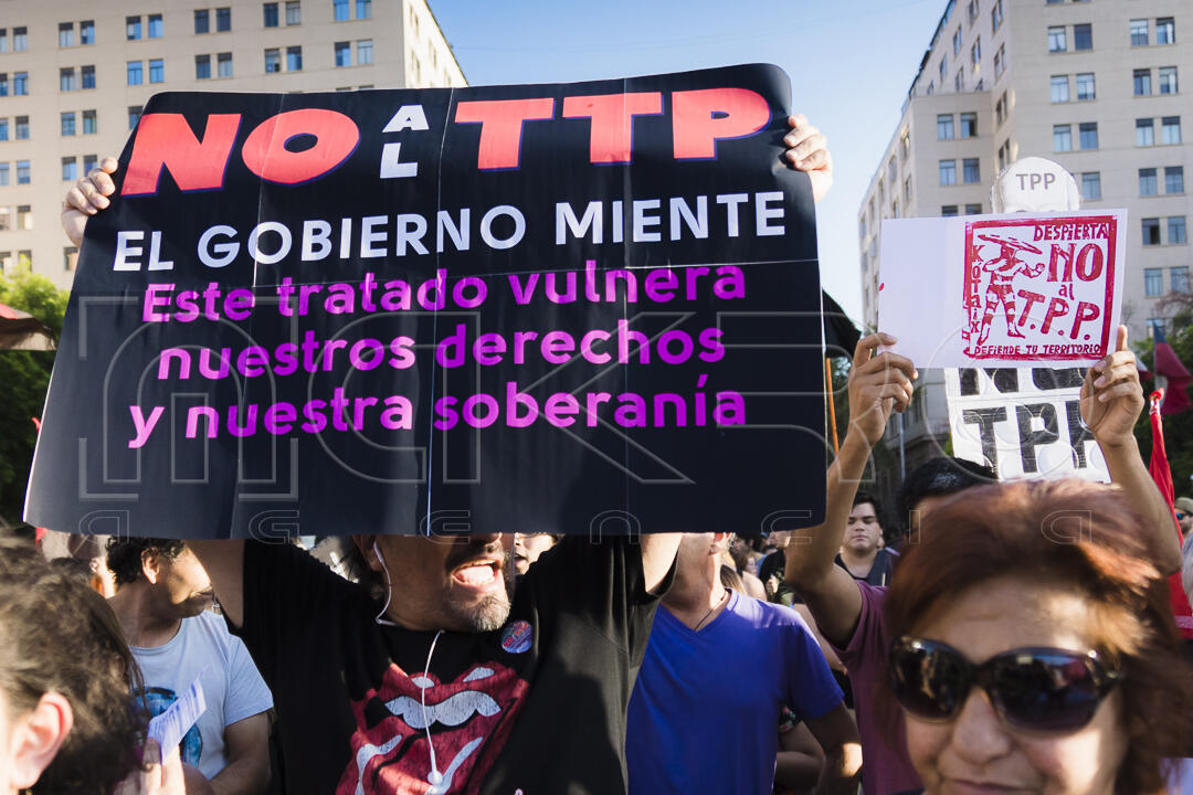 Protesta con la firma del Acuerdo Transpacífico (TPP) 