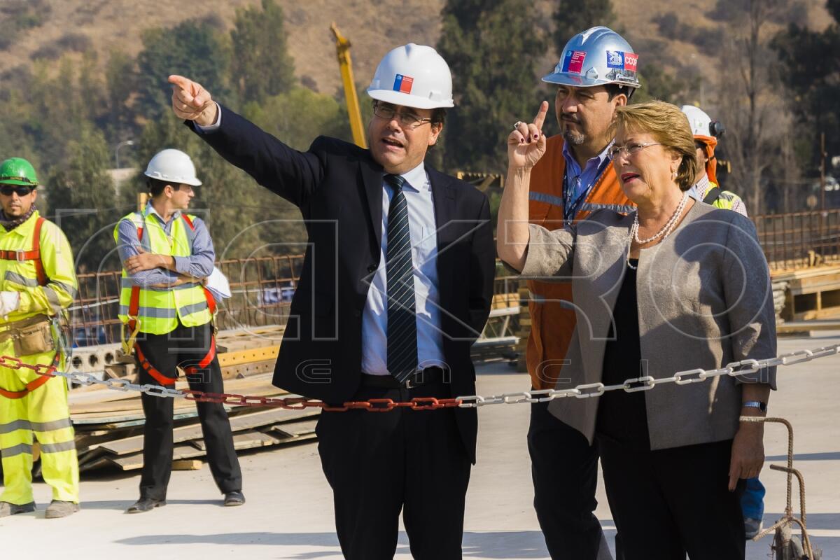 Visita a obras del nuevo Puente Maipo