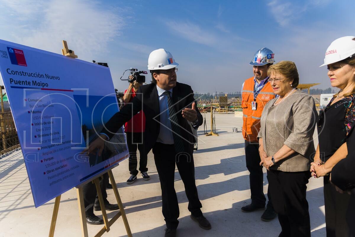 Visita a obras del nuevo Puente Maipo